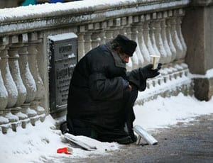 Helping the homeless in the snow