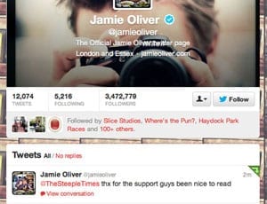 A tweet from Jamie Oliver