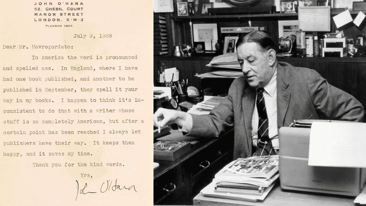 Arse v Ass – Amusing John O’Hara Letters For Sale